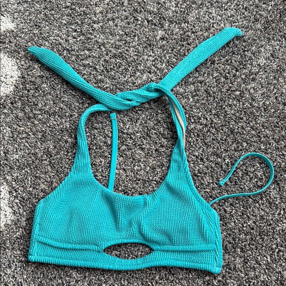 Turquoise Halter Bikini Top